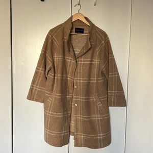Plaid Beige Long Coat